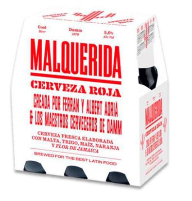 CERVEZA MALQUERIDA ROJA 25CL PACK 6 UNIDADES