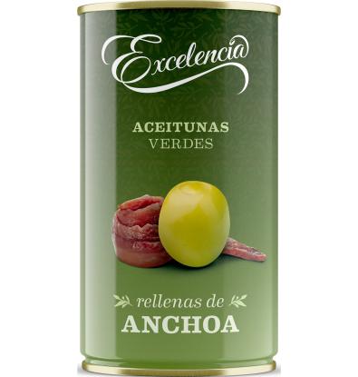ACEITUNAS EXCELENCIA RELLENA ANCHOA 150 G