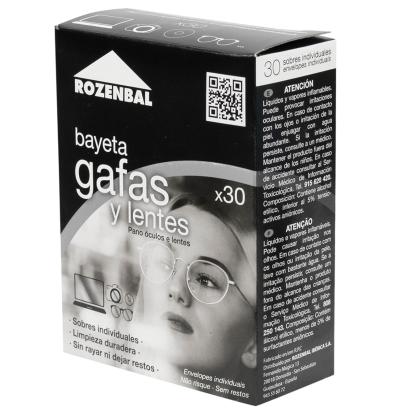 TOALLITAS ROZENBAL LIMPIA GAFAS 30 UNIDADES