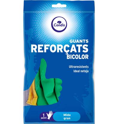 GUANTES CONDIS TALLA GRANDE REFORZADOS BICOLOR 1 PAR