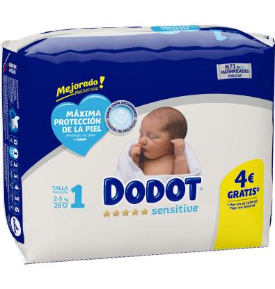 Pañales recién nacido 2-5 kg talla 1 Dodot 28 unidades - Supermercados DIA
