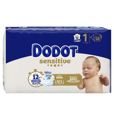 PAÑAL DODOT T-1 SENSITIVE 58 UNIDADES