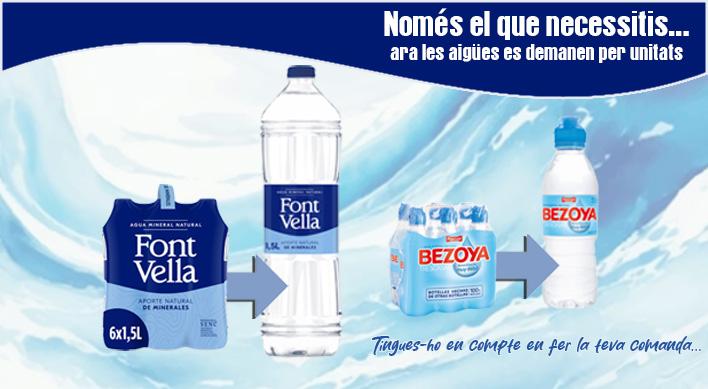Només el que necessitis... ara les aigües es demanen per unitats