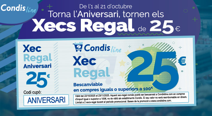 Pel nostre Aniversari regalem Xecs de 25 euros